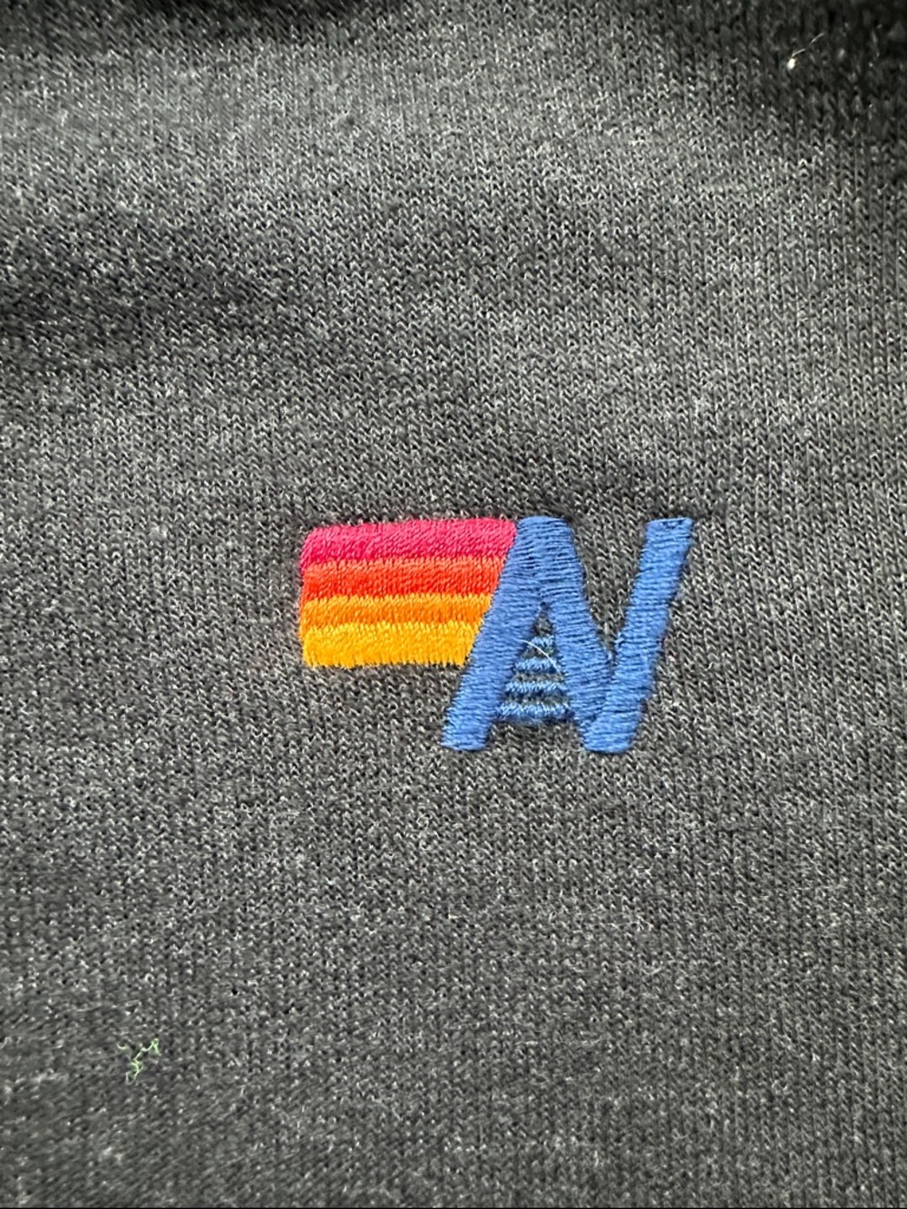 Aviator Nation Black Crewneck Sweatshirt with Rainbow Trim - Picture 3 of 5